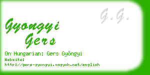 gyongyi gers business card